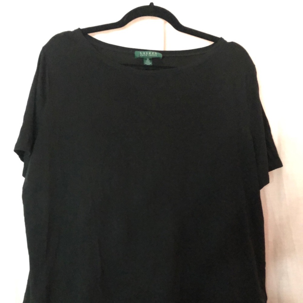 Ralph Lauren black T-shirt lace at the bottom